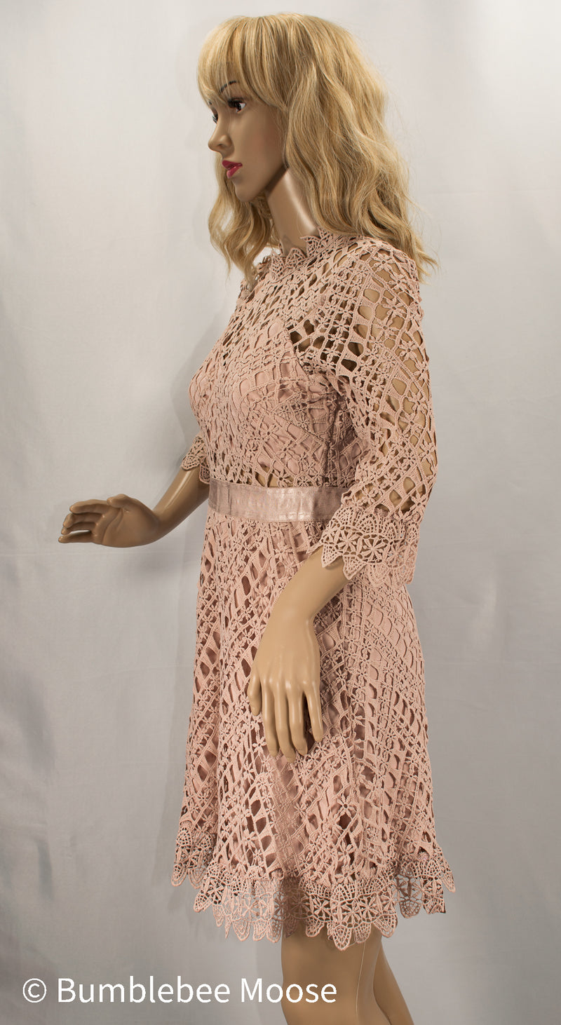 Pink Woven Mini Dress