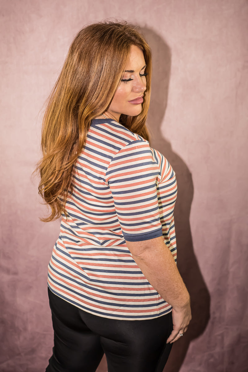 Multi Colour Striped Ringer T-Shirt