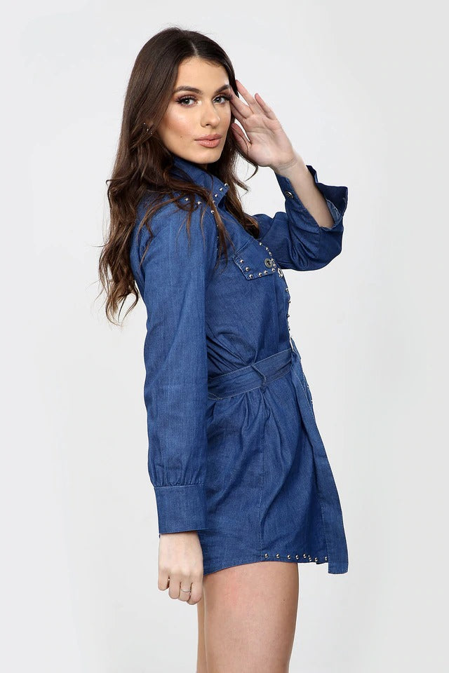 Denim Look Shirt Dress