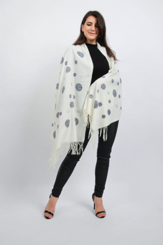 Polka Dot Tassel Poncho Shawl