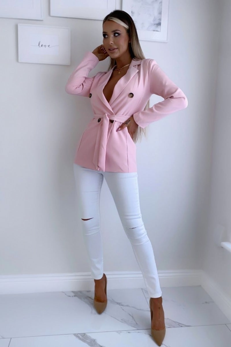 Pink fitted outlet blazer